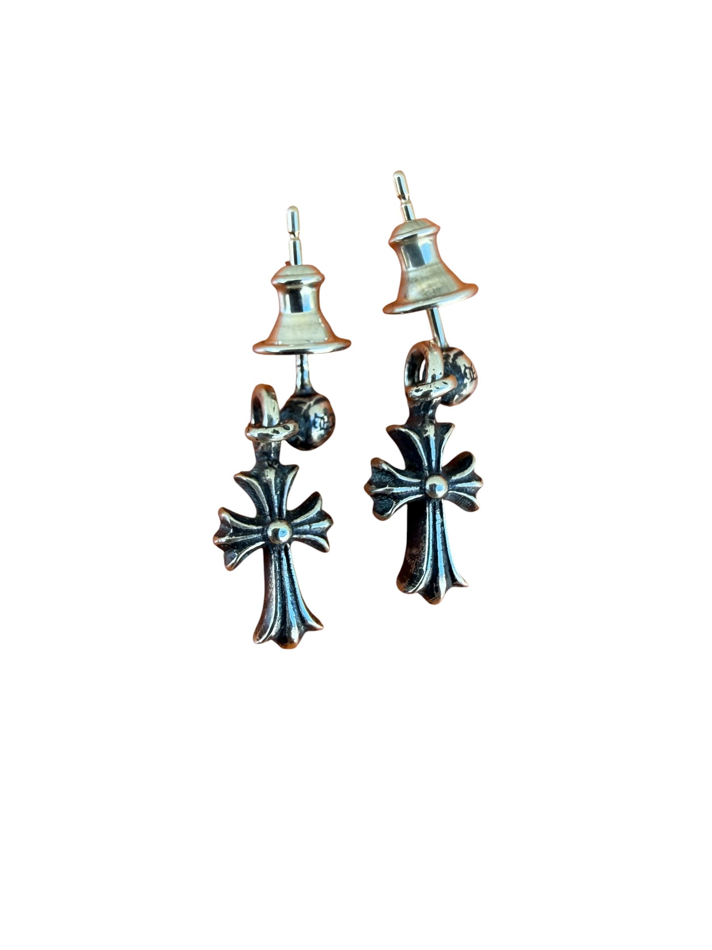 Chrome Hearts Baby Fat Silver Earrings Pair