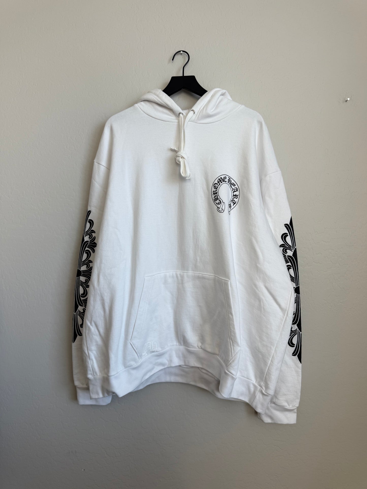Chrome Hearts Horseshoe Floral Pullover Hoodie White