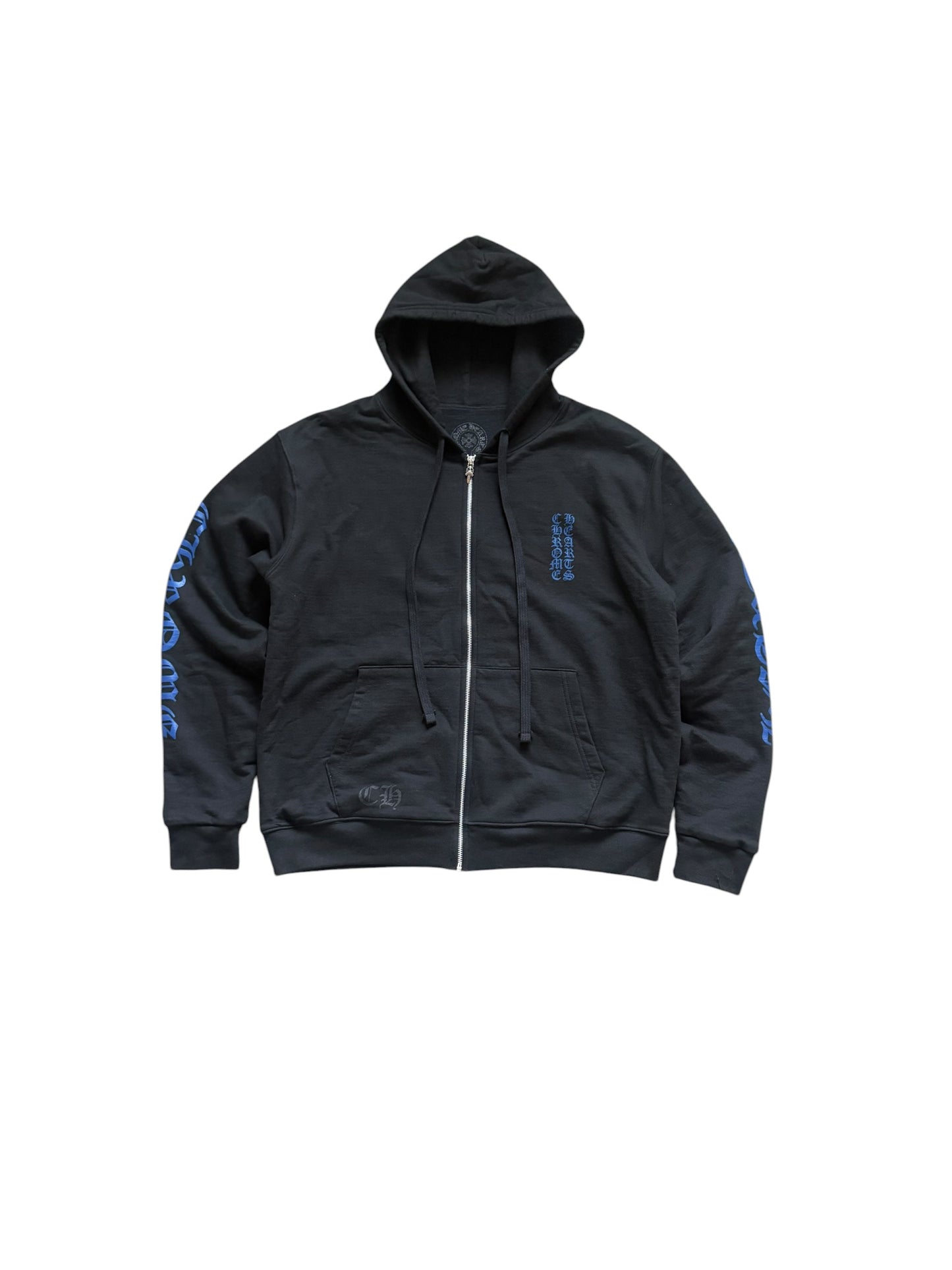 Chrome Hearts Vertical Logo Thermal Zip Up Hoodie