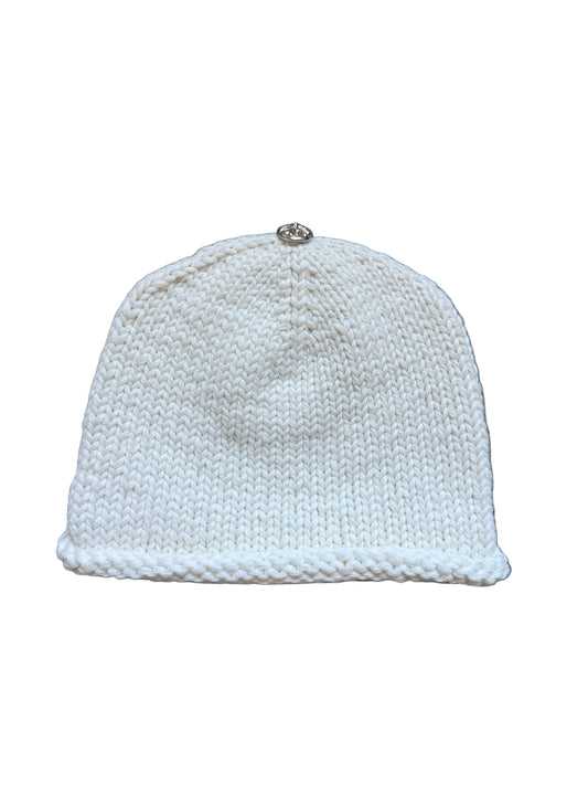 Chrome Hearts Crystal Cross Cashmere Beanie Cream