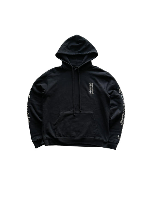 Chrome Hearts 1988 Silver Foil Print Pullover Hoodie Black