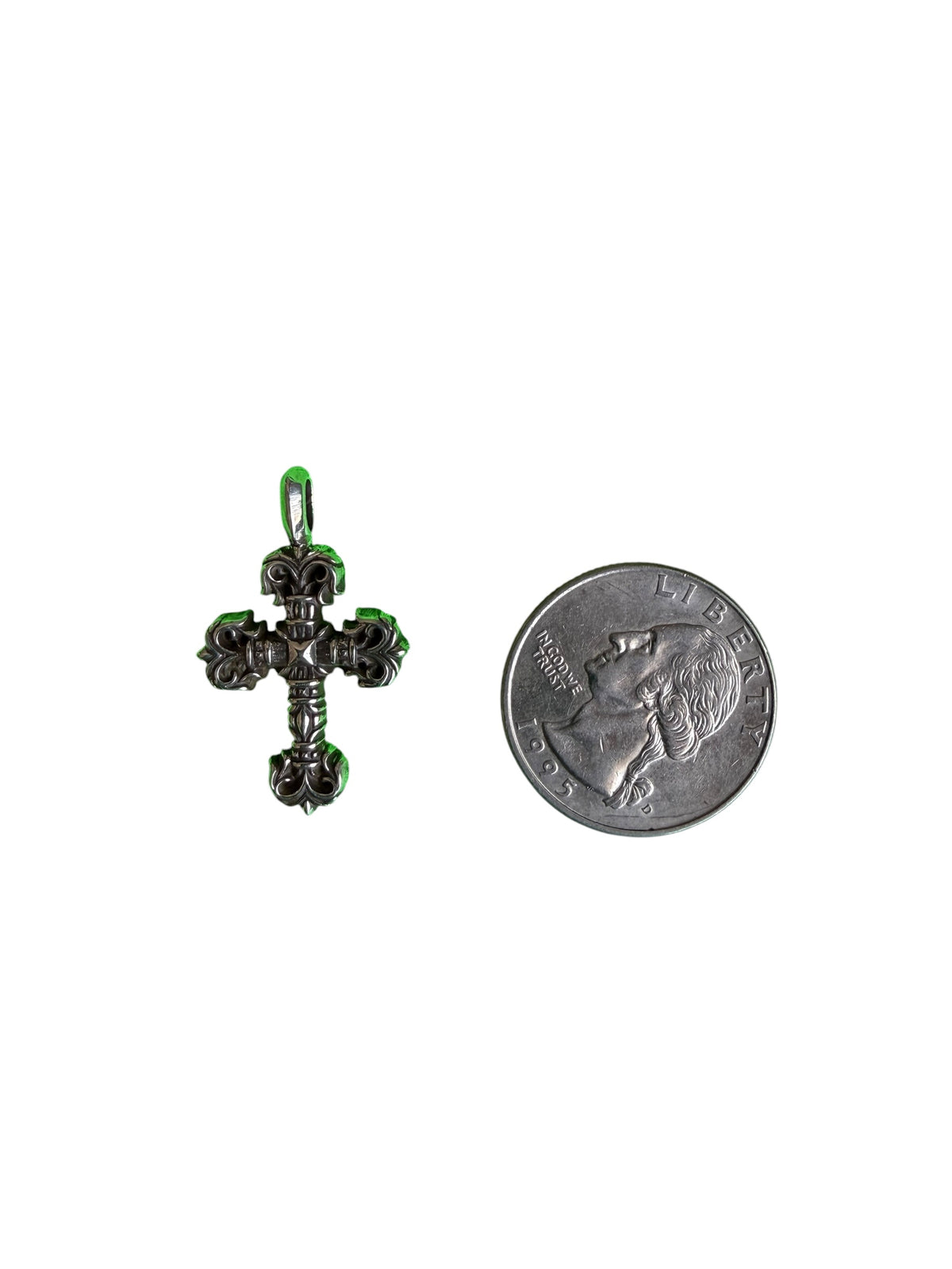 Chrome Hearts Filigree Cross Silver Charm