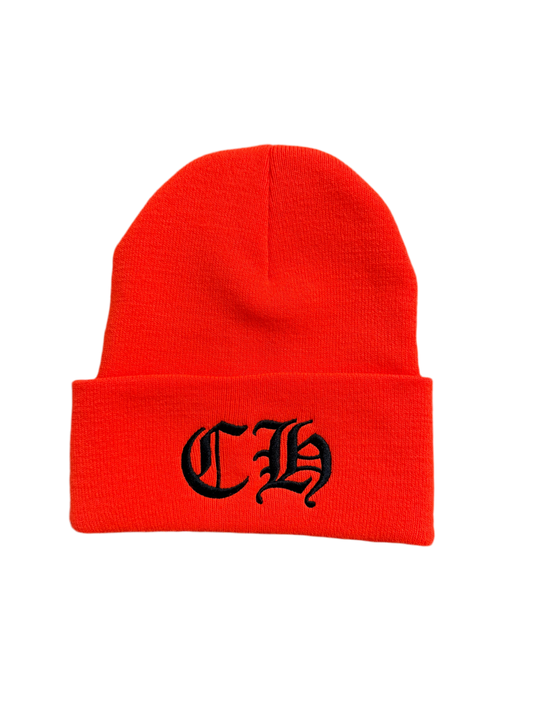 Chrome Hearts CH Embroidery Beanie Orange/Black