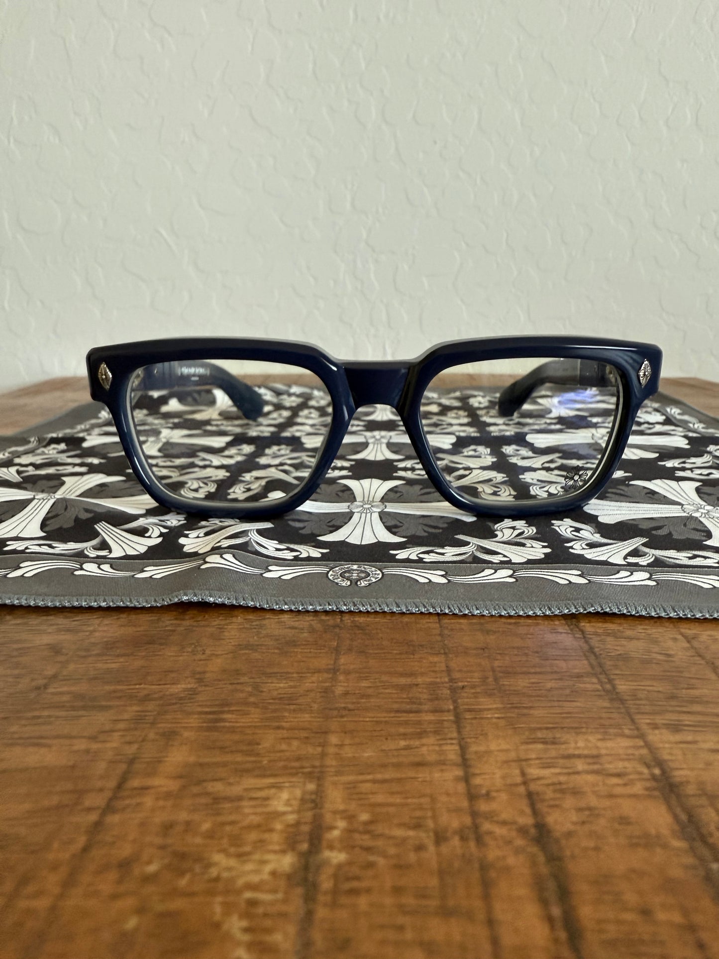 Chrome Hearts Pen 15 Glasses Clear Navy/Silver