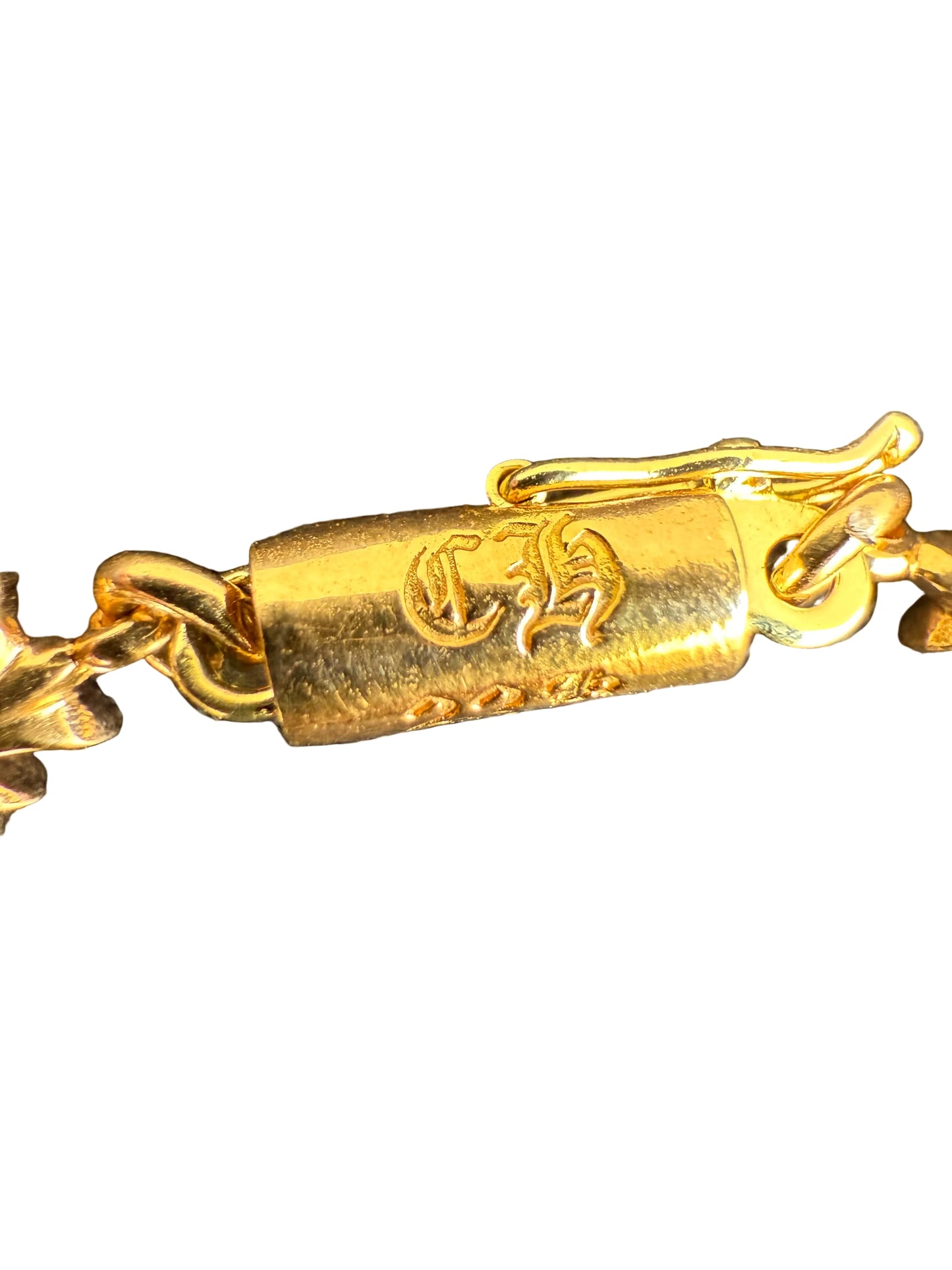 Chrome Hearts 22k Gold Tiny E Bracelet 13 Link