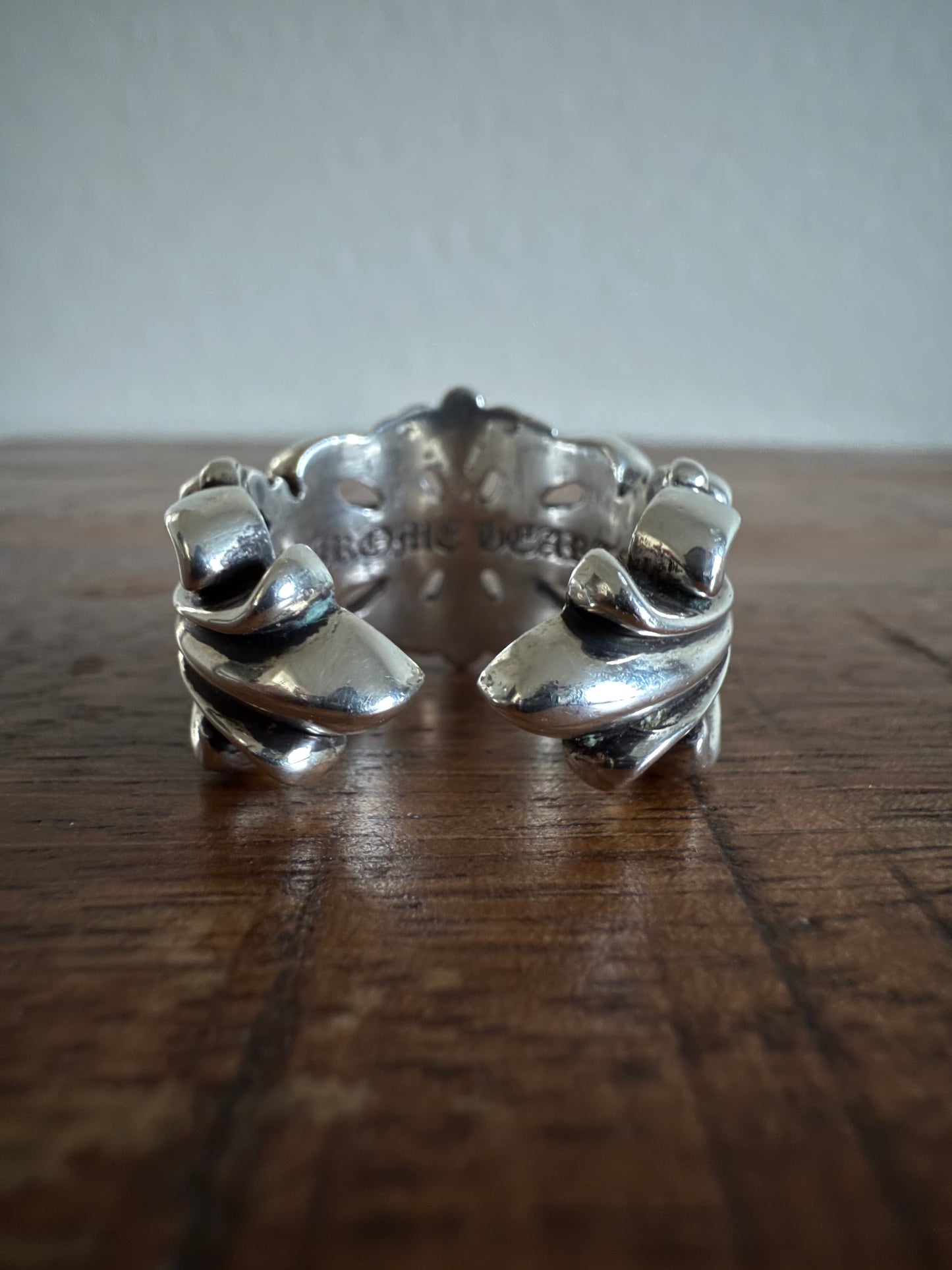 Chrome Hearts Double Floral Silver Ring