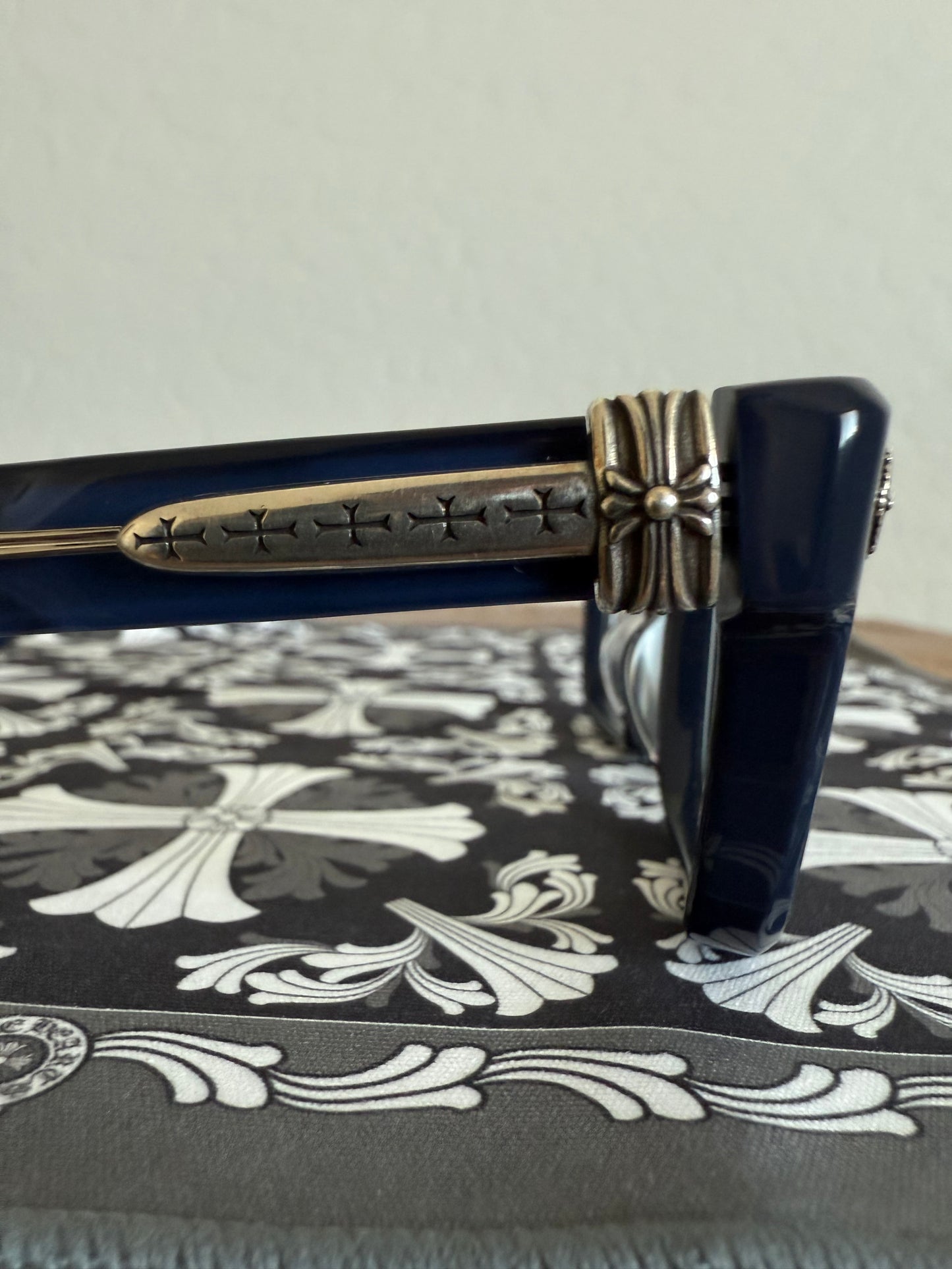 Chrome Hearts Pen 15 Glasses Clear Navy/Silver