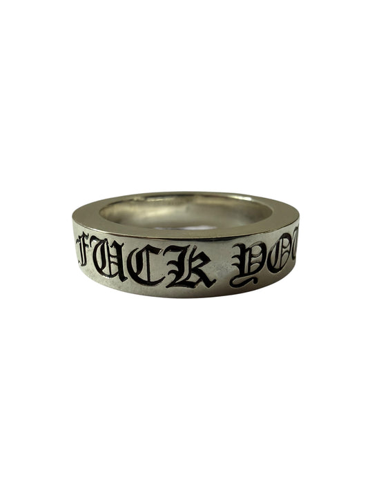 Chrome Hearts Fuck You Band Silver Ring