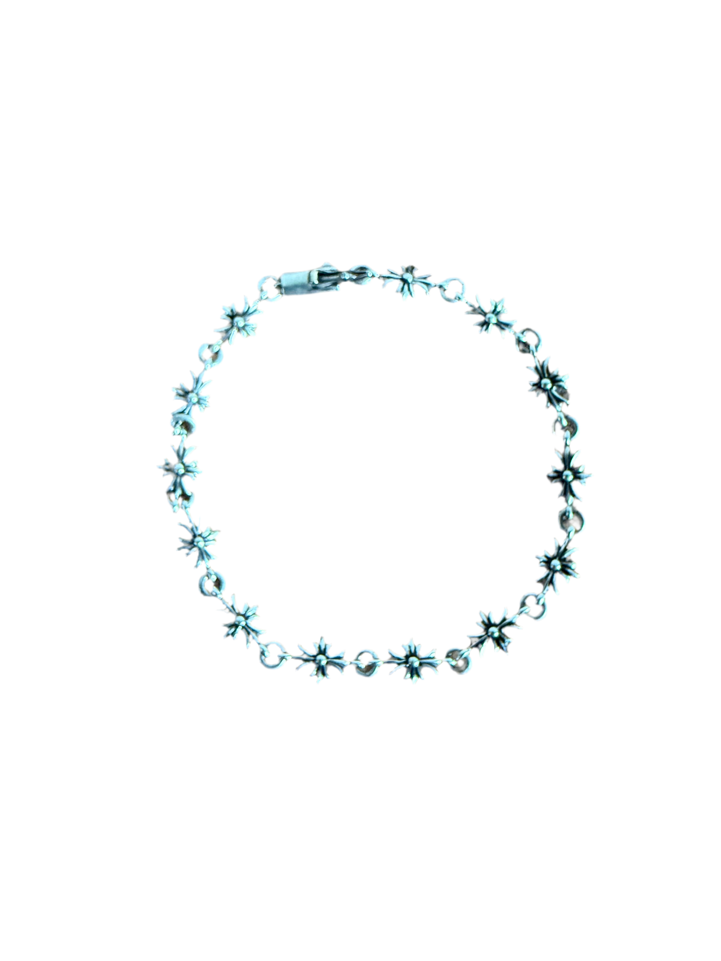 Chrome Hearts Tiny E Cross Bracelet 13 Link Silver