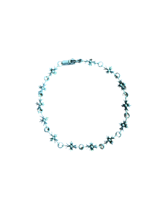 Chrome Hearts Tiny E Cross Bracelet 13 Link Silver