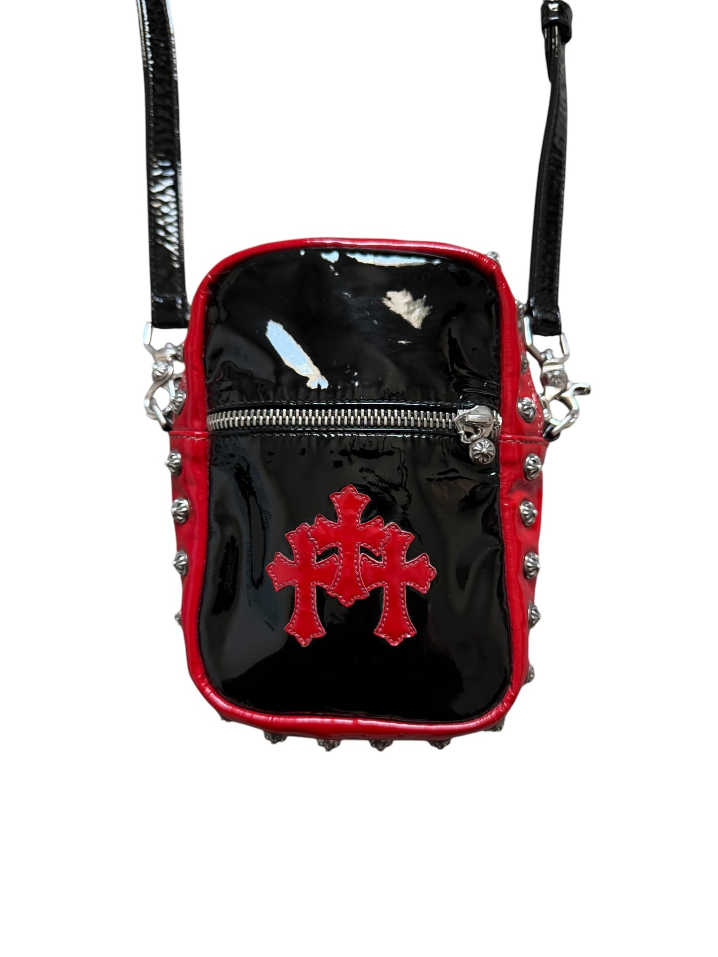 Chrome Hearts Patent Leather Studded Taka Bag