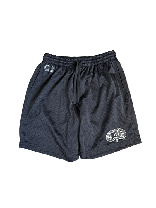 Chrome Hearts Stadium Mesh Jersey Shorts Black Silver