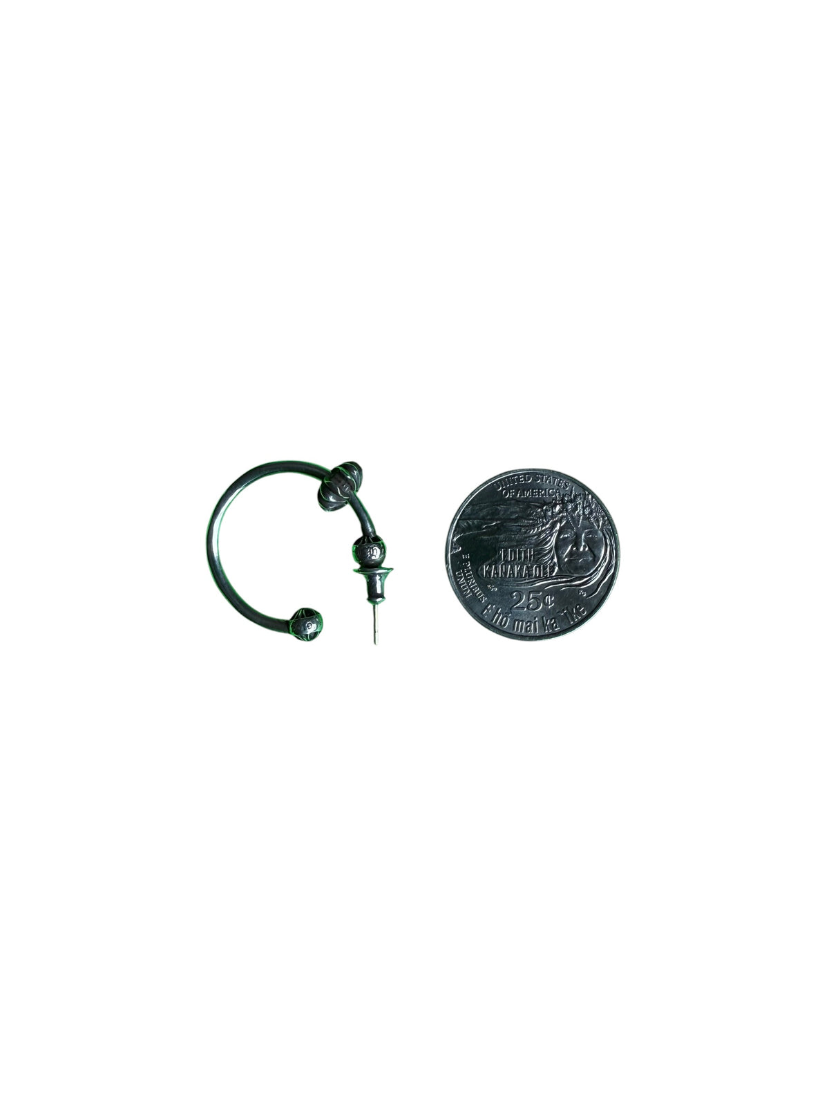 Chrome Hearts Spinner Cross Hoop Silver Earring