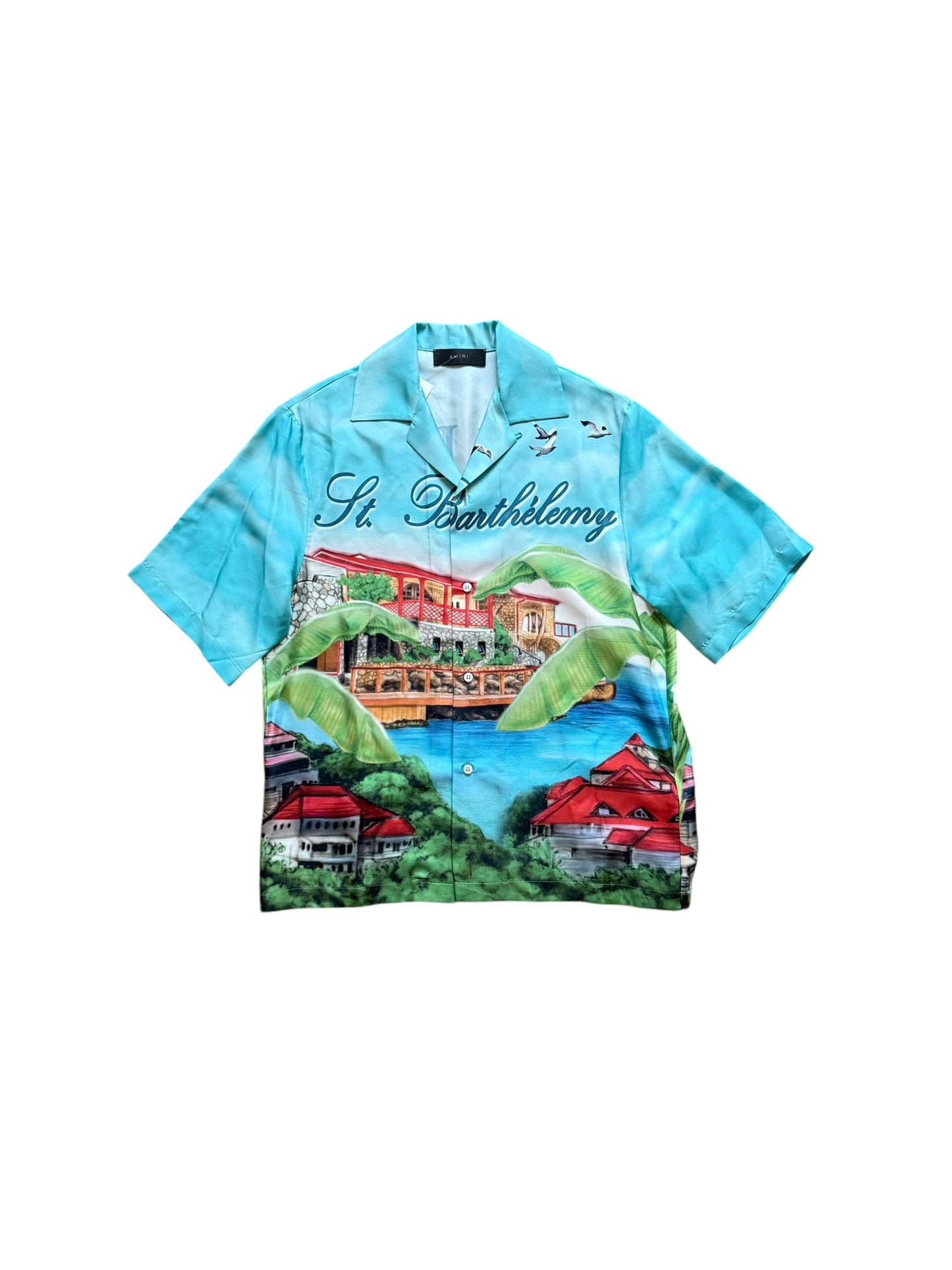 Amiri Eden Rock Silk Short Sleeve Button Up
