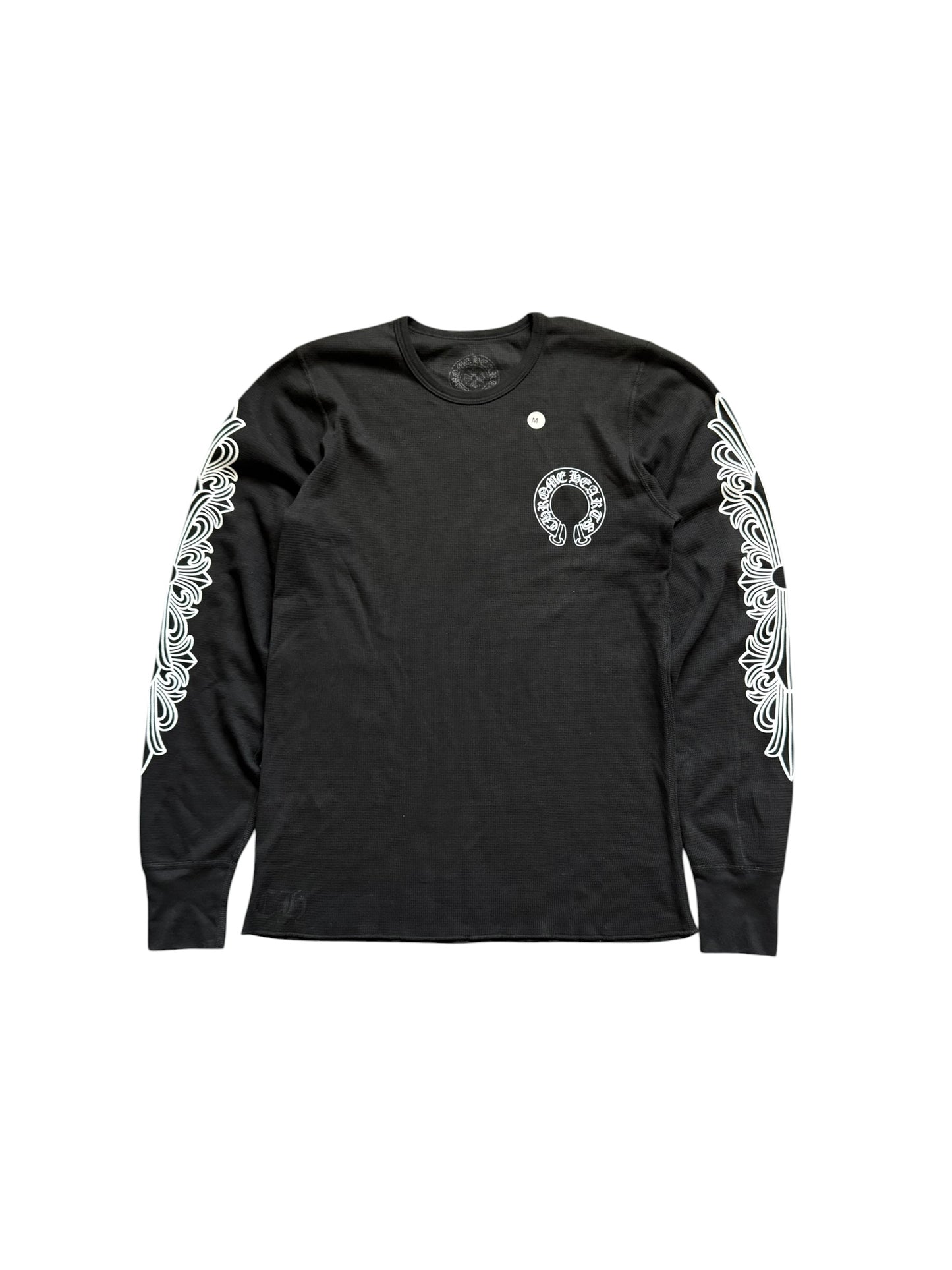 Chrome Hearts Floral Horseshoe Thermal Long Sleeve Shirt