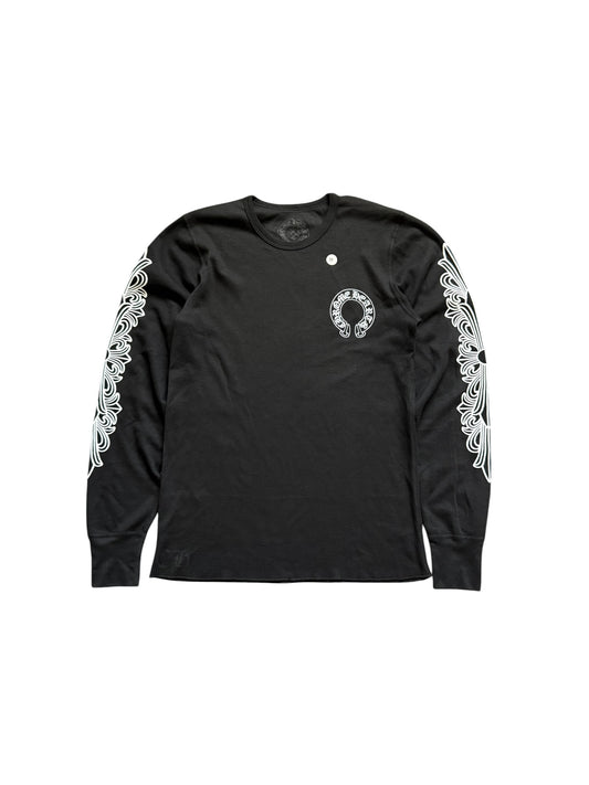 Chrome Hearts Floral Horseshoe Thermal Long Sleeve Shirt