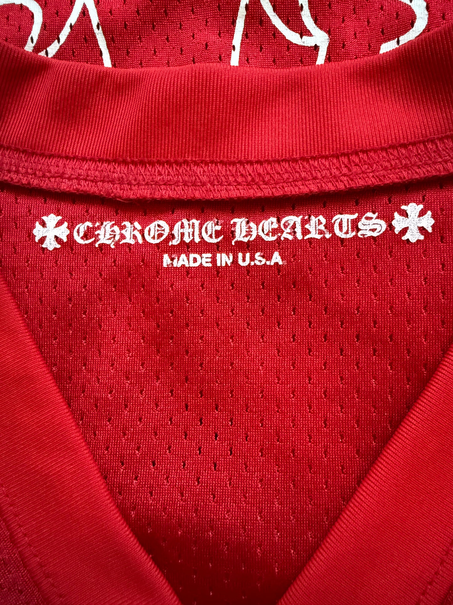 Chrome Hearts Matty Boy Stadium Mesh Jersey LS Red