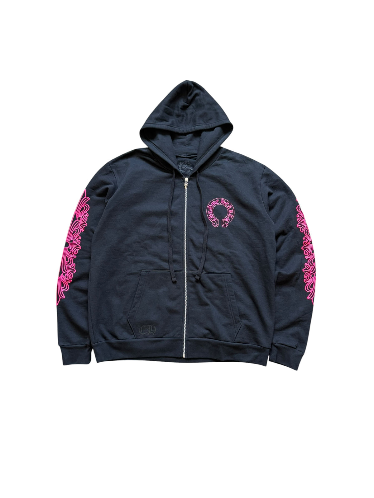 Chrome Hearts Floral Horseshoe Zip Up Hoodie