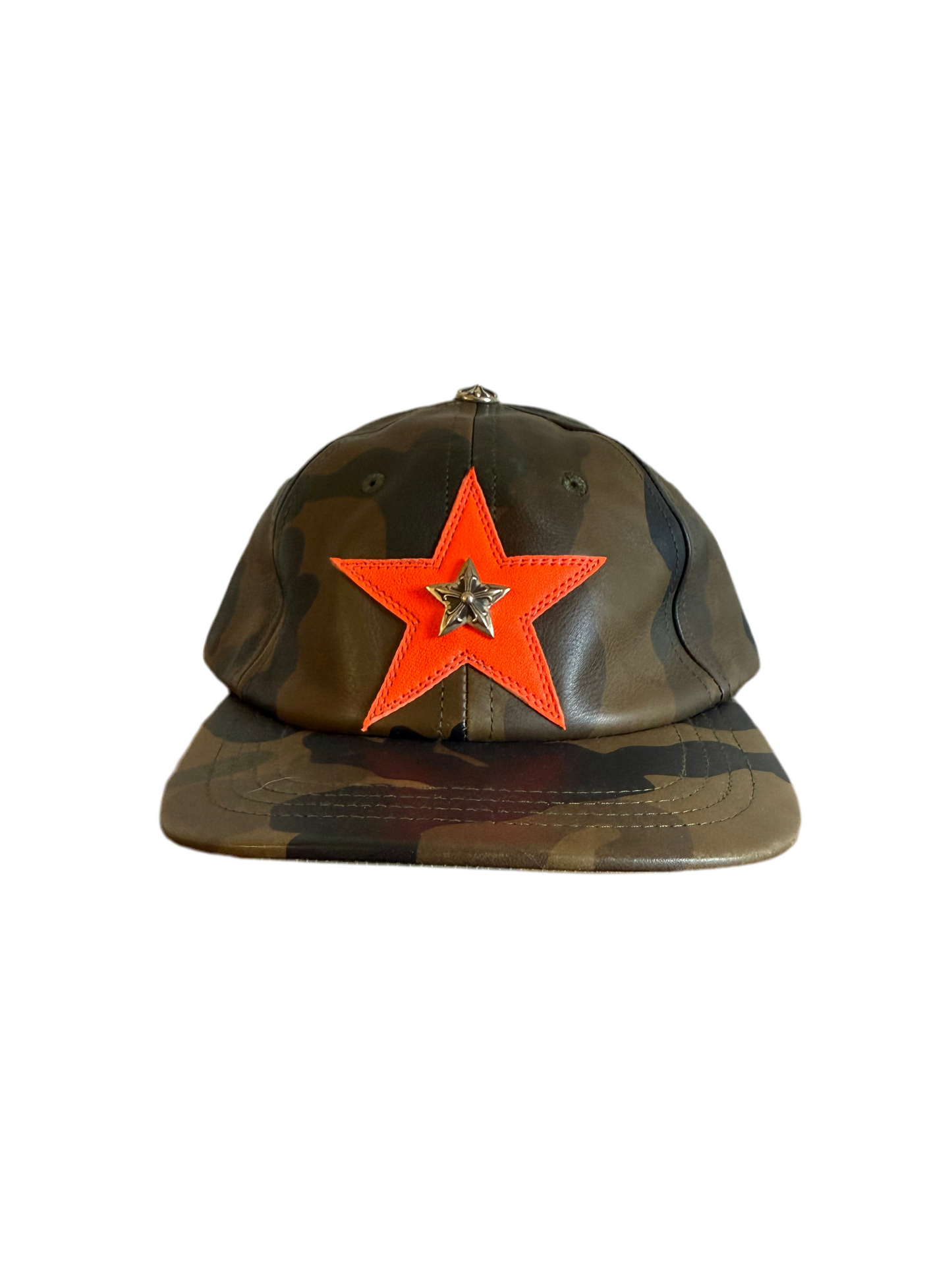 Chrome Hearts Leather Camo Silver Star Patch Hat