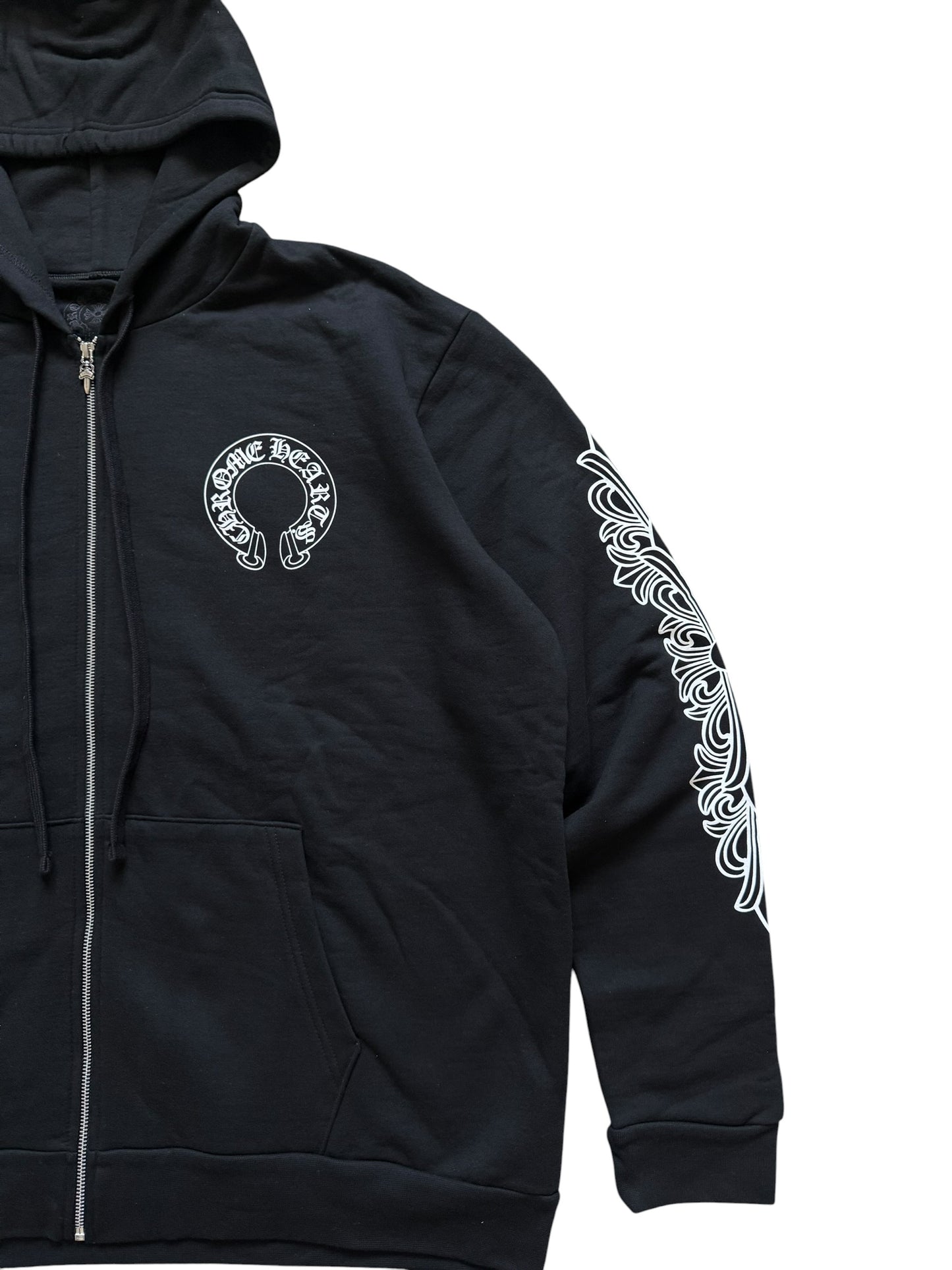 Chrome Hearts Horseshoe Floral Zip Up Hoodie