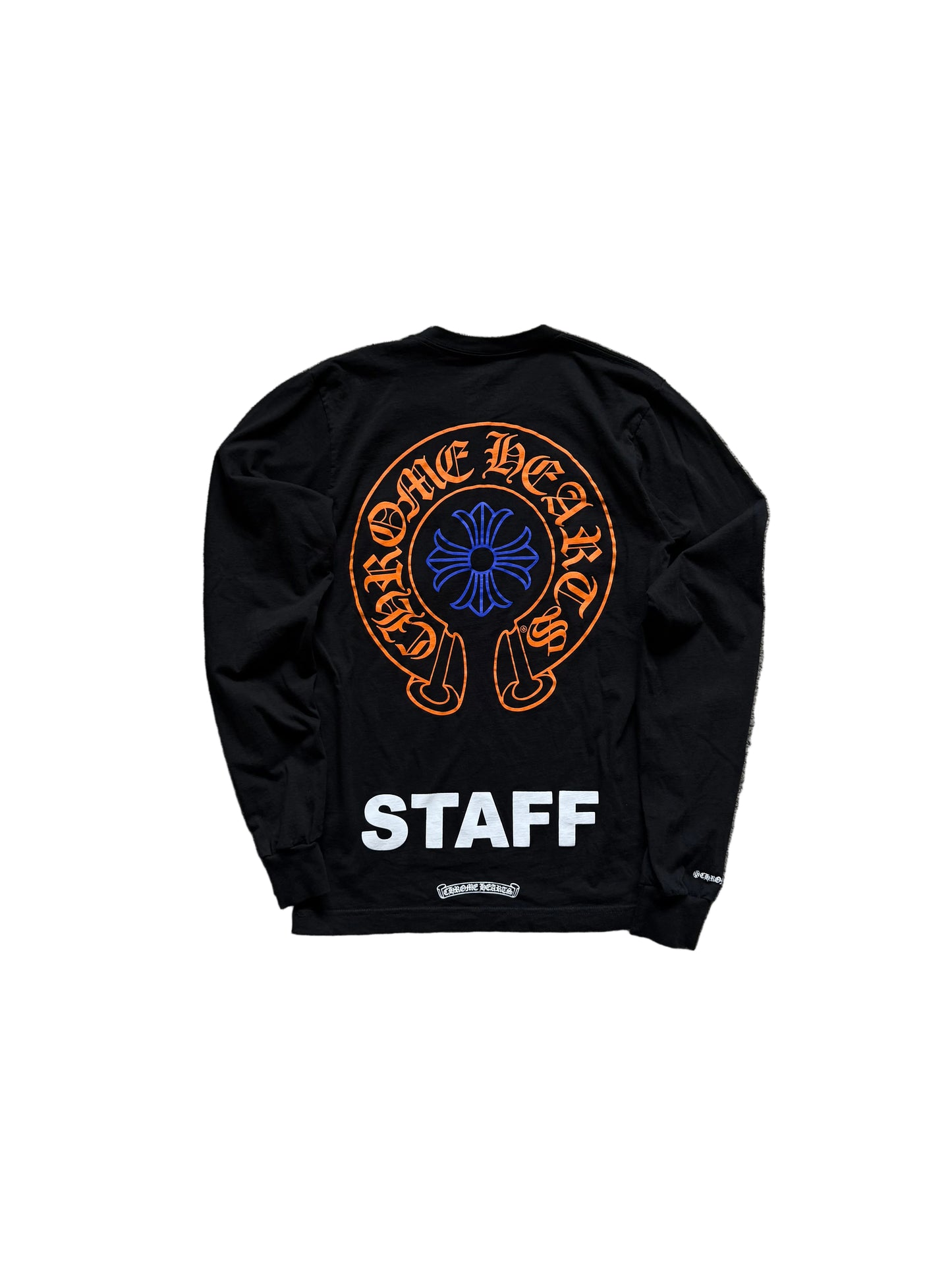Chrome Hearts Staff Horseshoe LS T-Shirt Black Orange Blue
