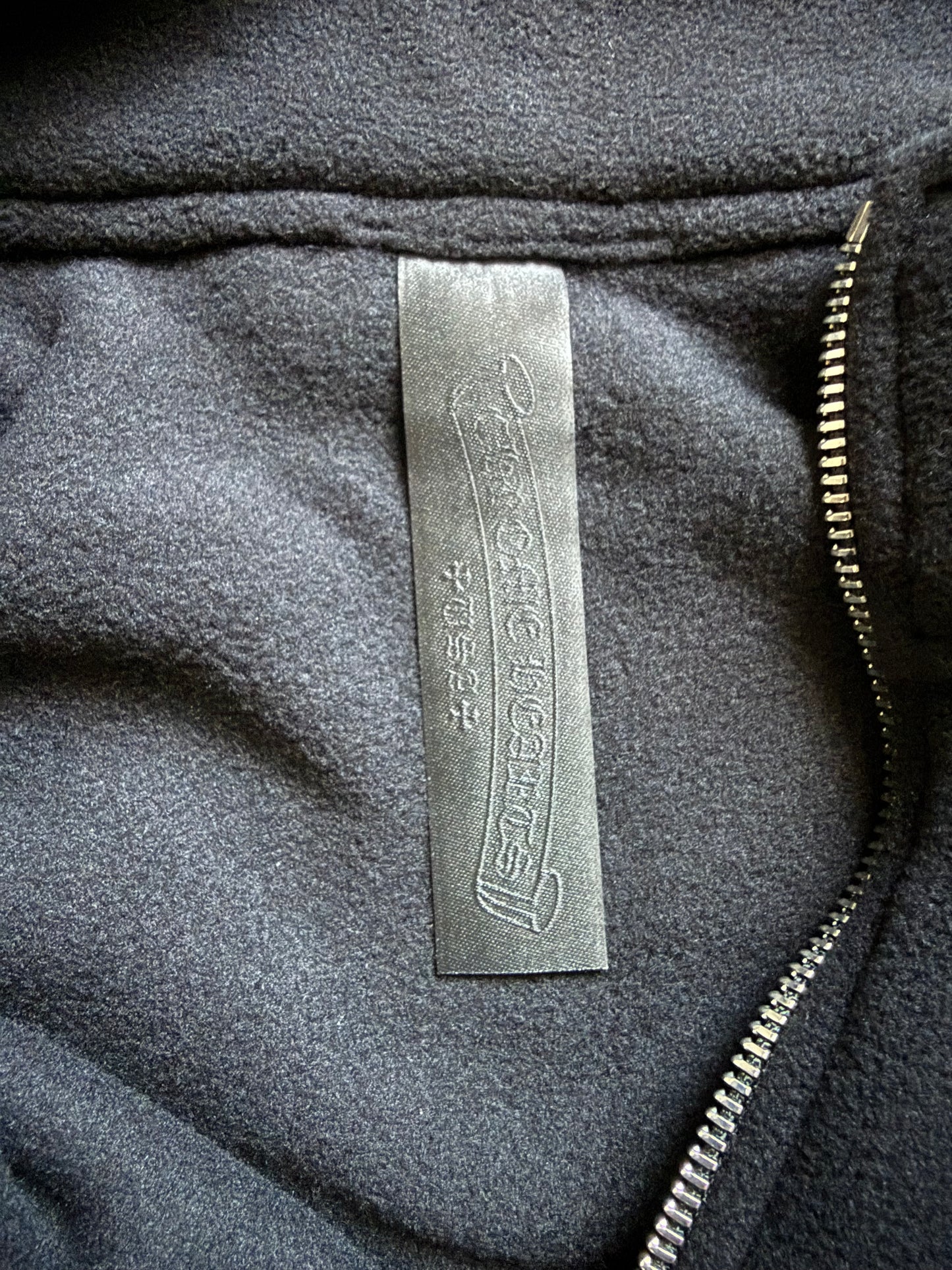 Chrome Hearts Leather Cross Patch Quarter Zip Fleece Sweatshirt