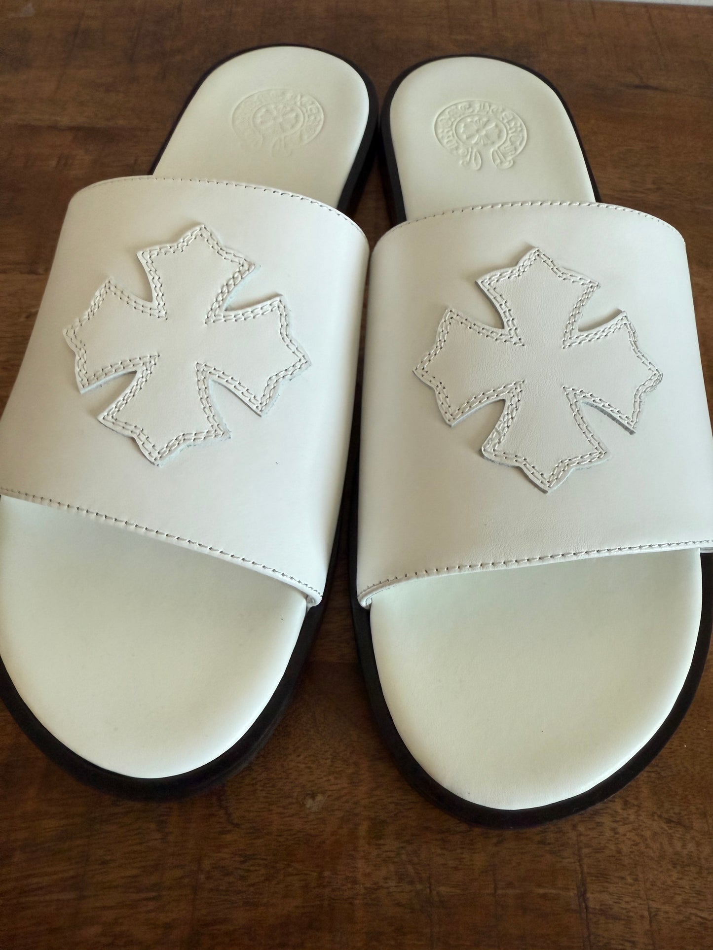 Chrome Hearts Leather Sandals White