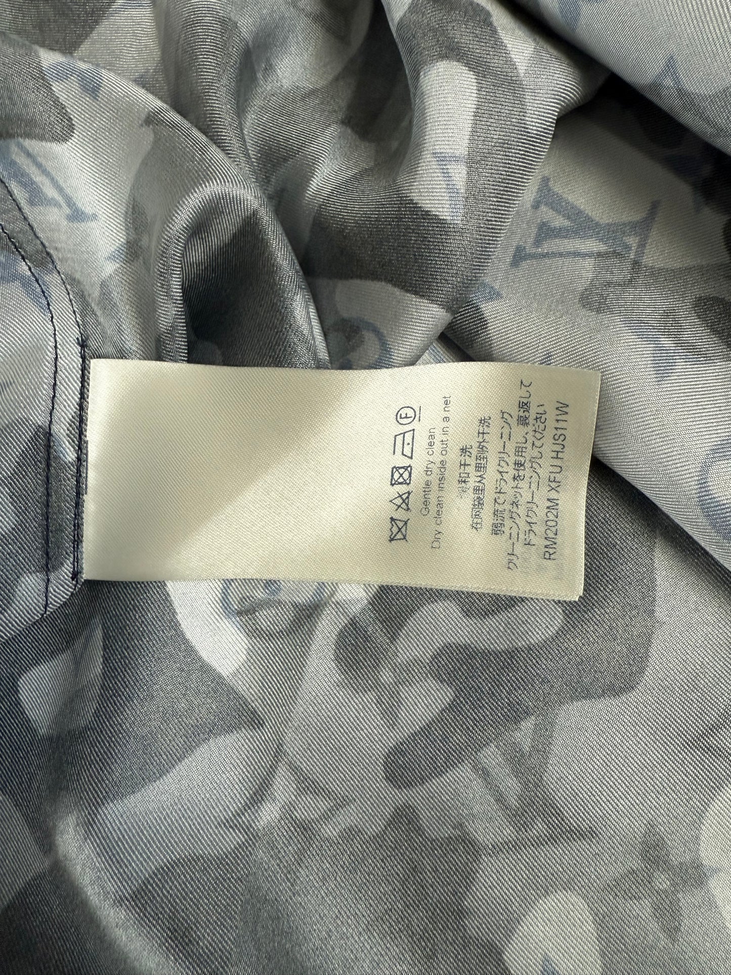 Louis Vuitton Silk Monogram Blue Camo LS Button-Up Shirt