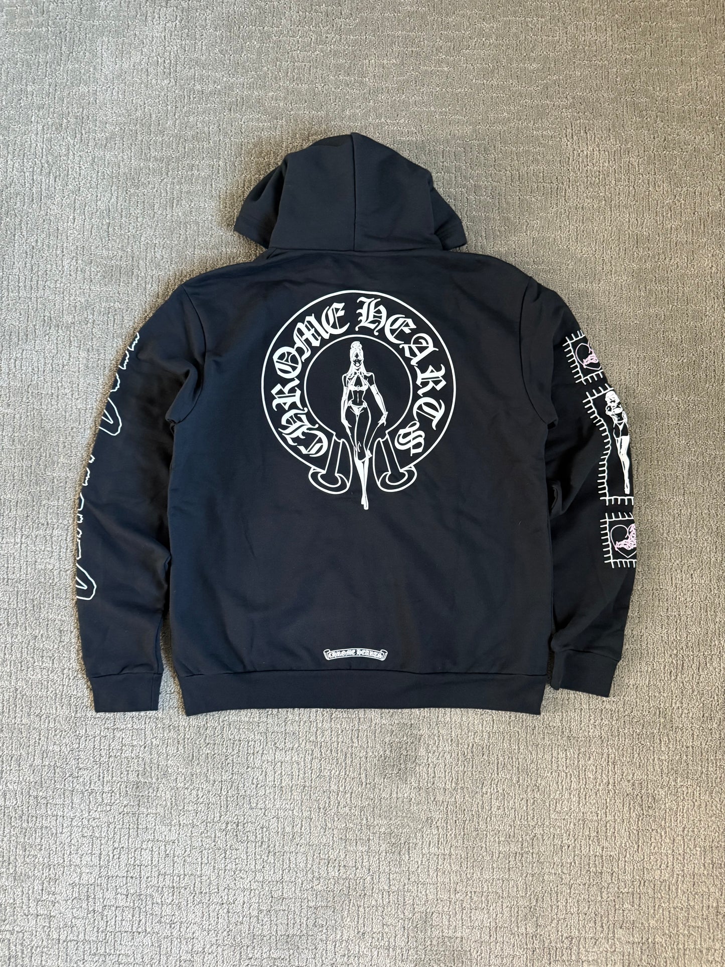 Chrome Hearts Deadly Doll Horseshoe Zip Up Hoodie Blk