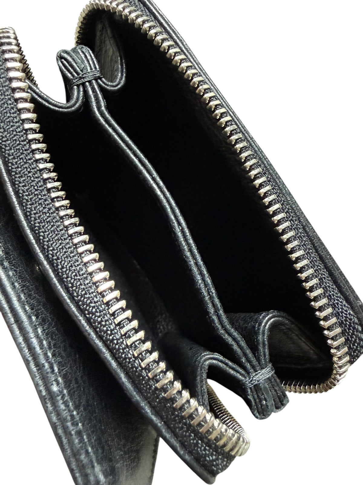 Chrome Hearts Leather Wallet Zip Pouch