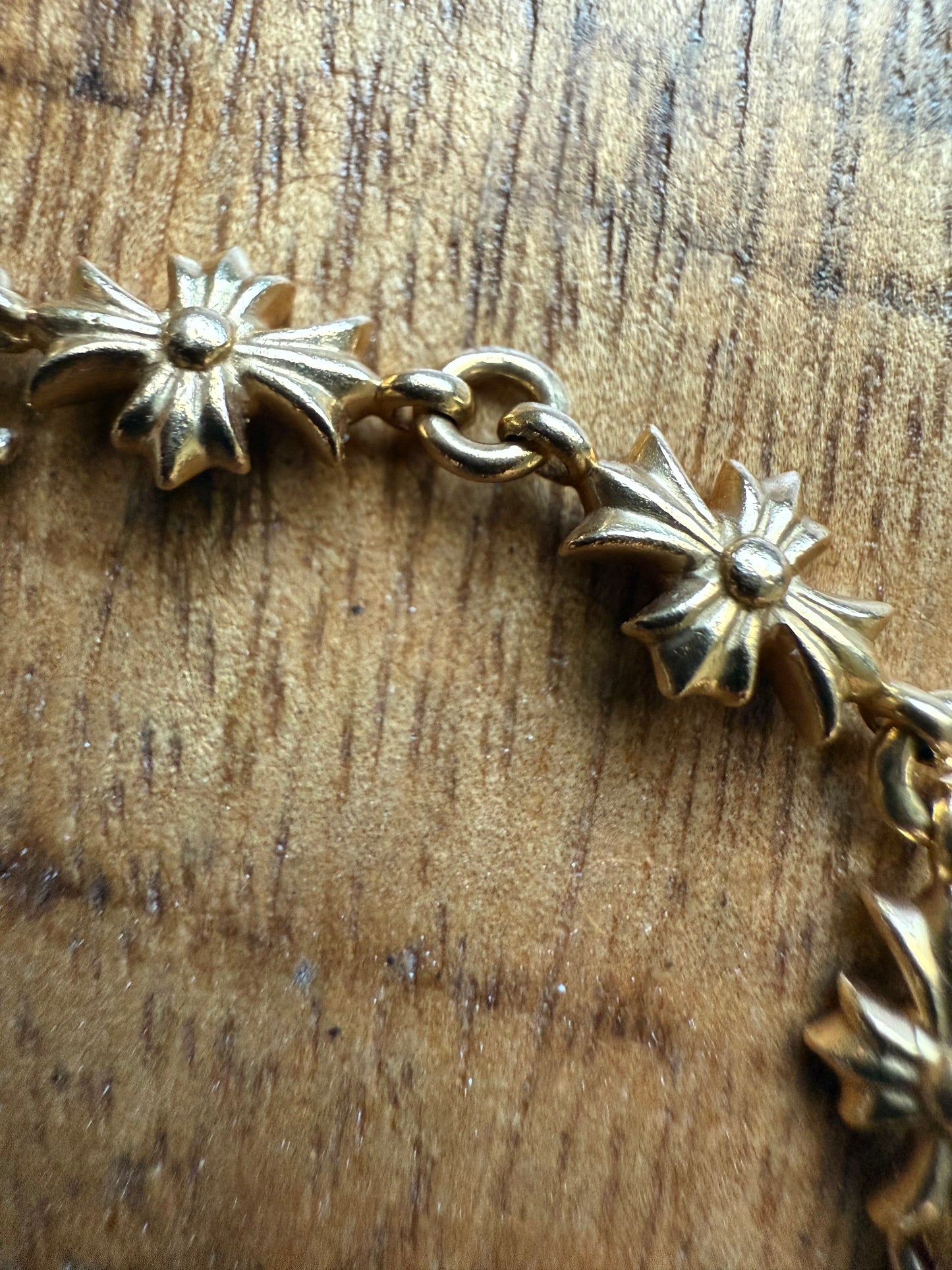 Chrome Hearts 22k Gold Tiny E Bracelet 11 Link