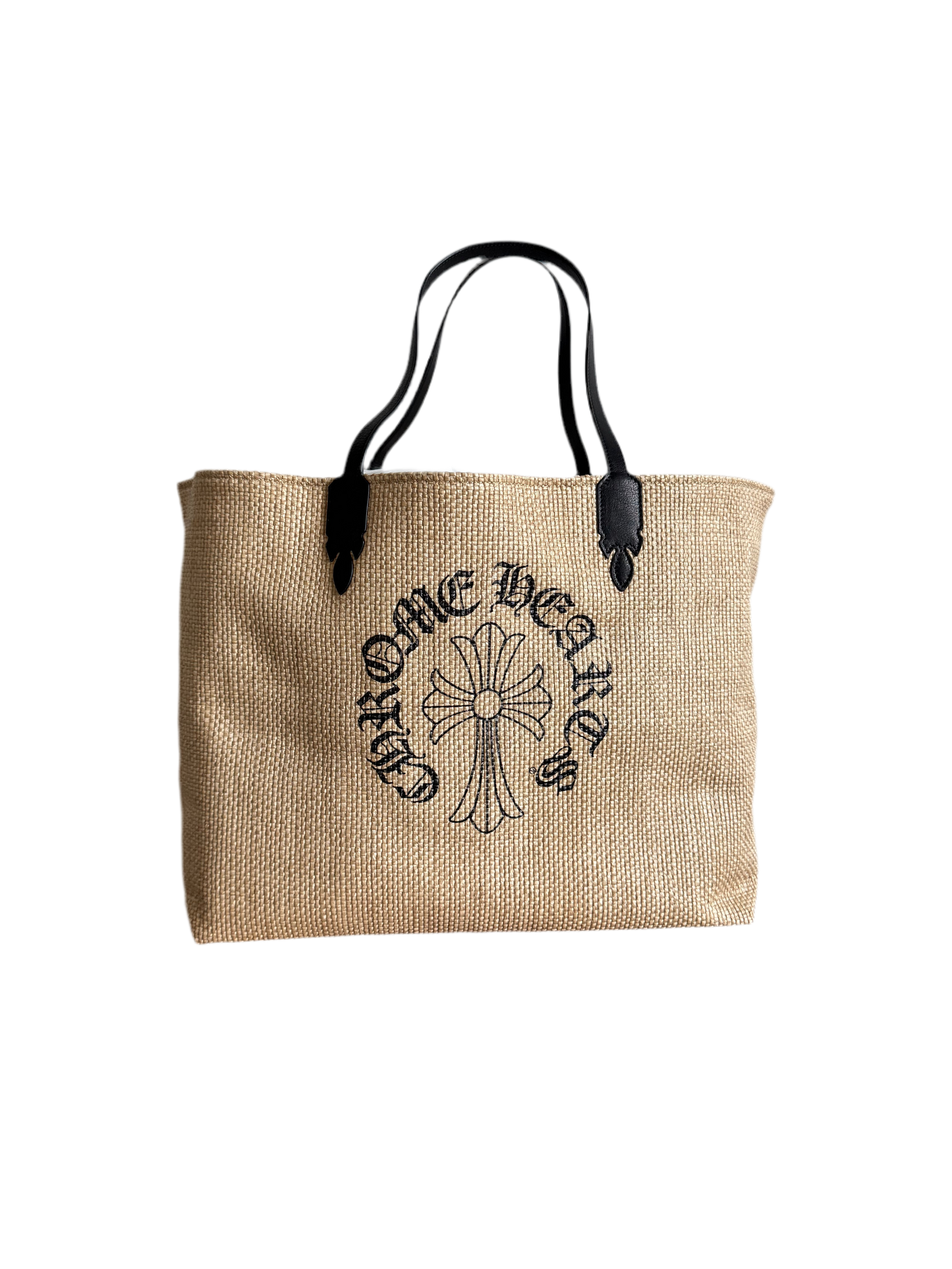 Chrome Hearts Cross Logo Straw Beach Bag Medium