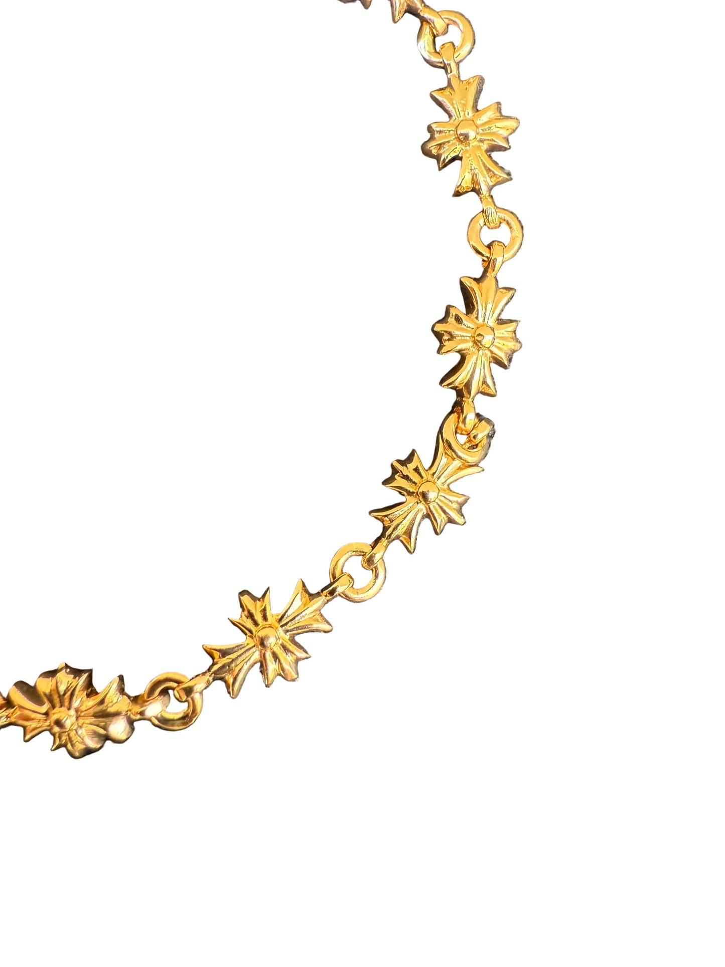 Chrome Hearts 22k Gold Tiny E Bracelet 13 Link