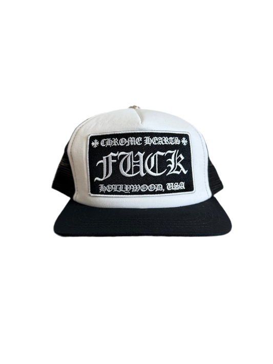 Chrome Hearts Fuck Trucker Hat White