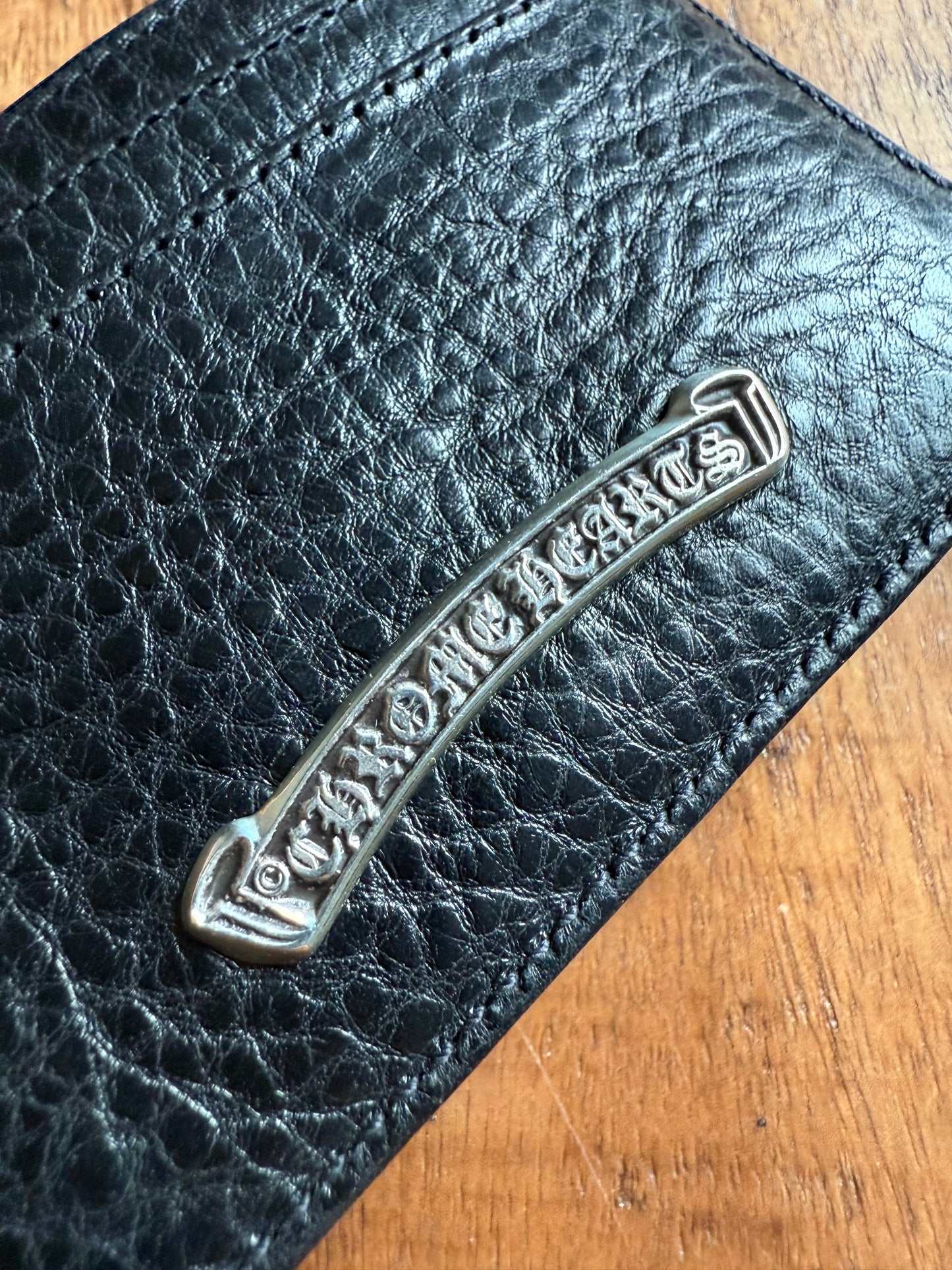 Chrome Hearts Dagger Embellished Leather Card Case Cardholder Black