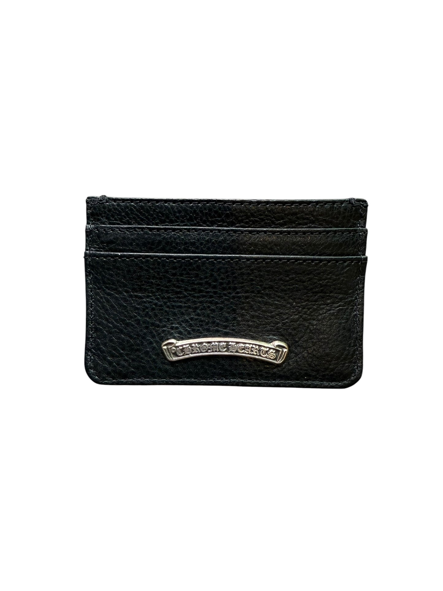 Chrome Hearts Scroll Leather Card Case Cardholder Black