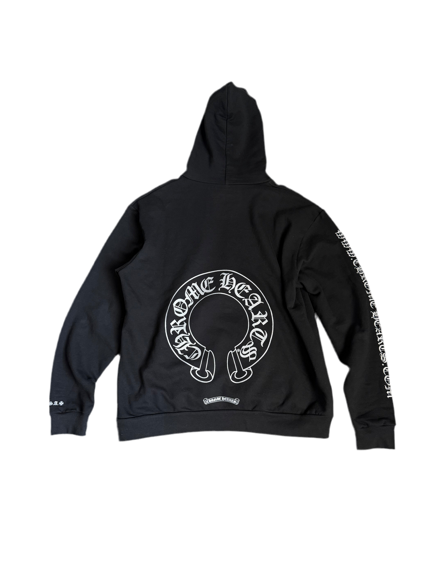 Chrome Hearts Online Exclusive Silver Glitter Pullover Hoodie Black