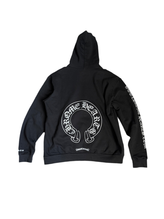 Chrome Hearts Online Exclusive Silver Glitter Pullover Hoodie Black