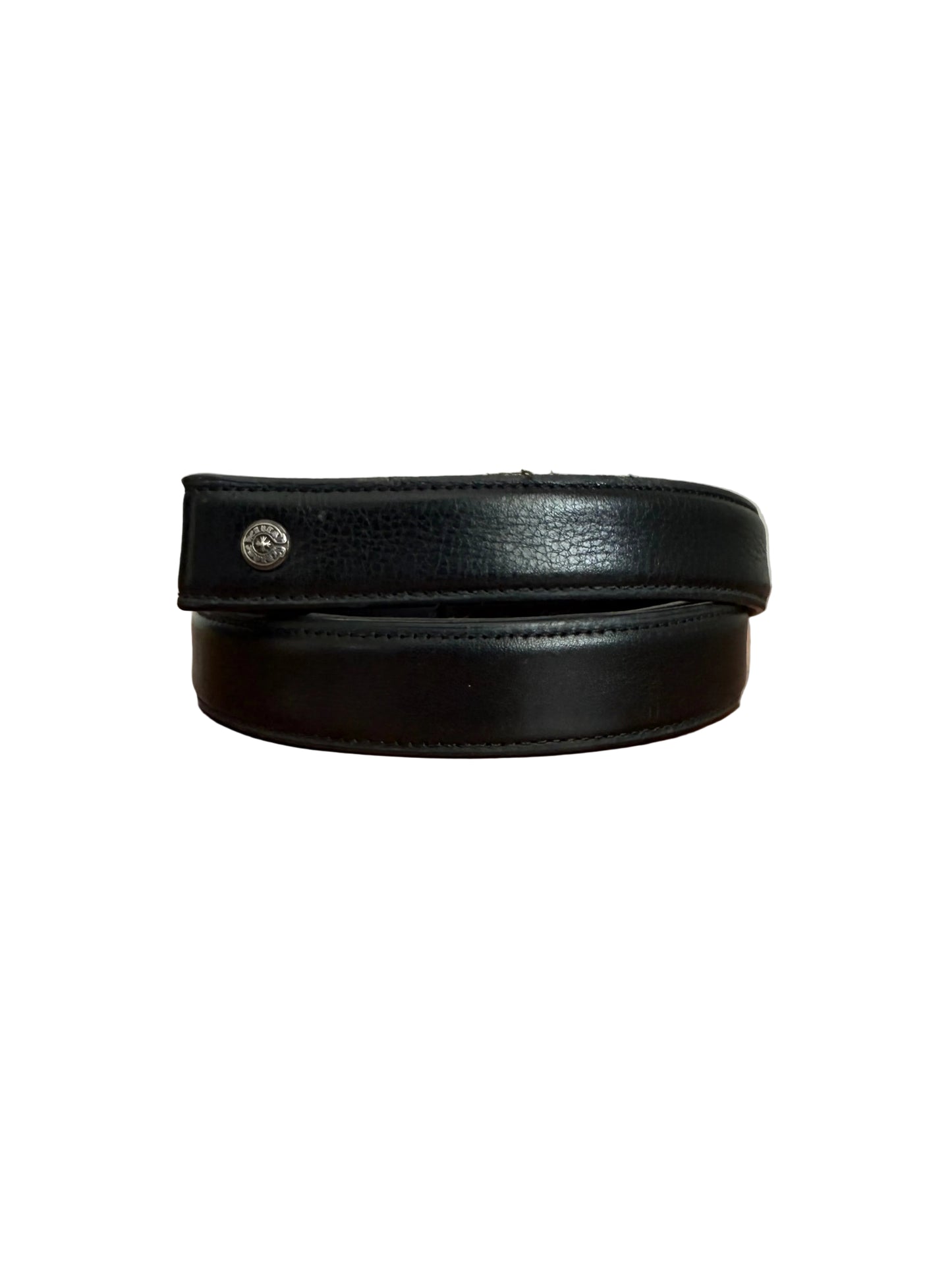 Chrome Hearts Leather Belt Strap 1" Black