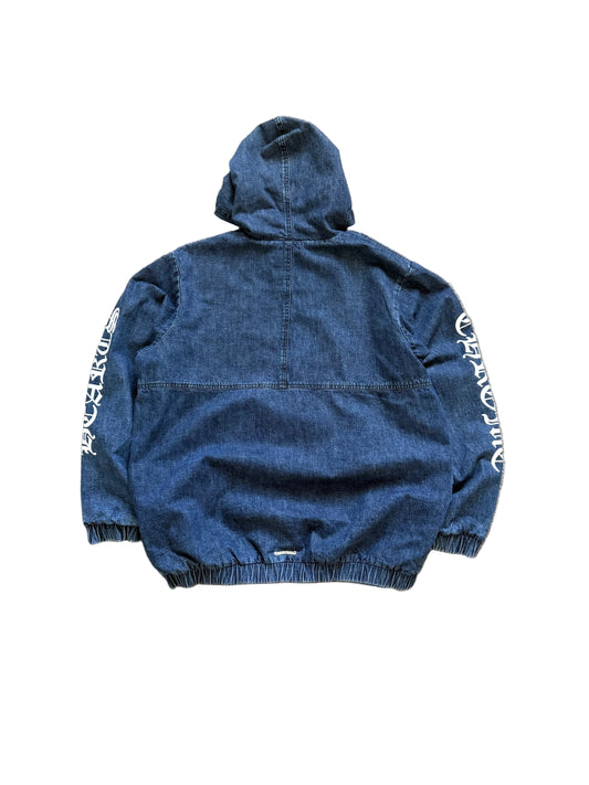 Chrome Hearts Ruckus Denim Quarter Zip Pullover Hoodie Indigo