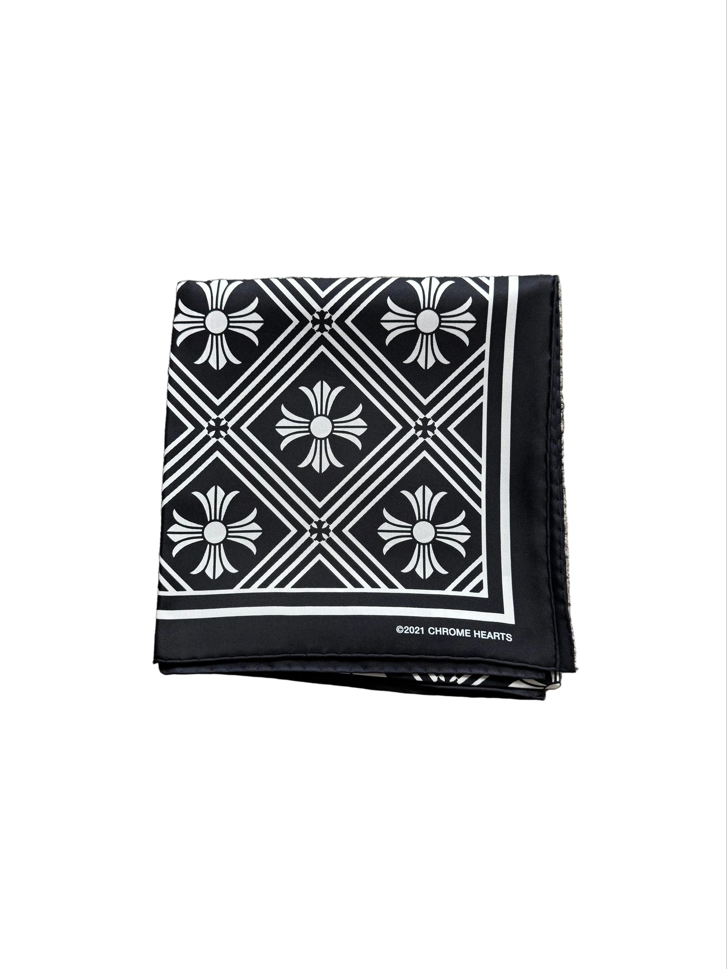 Chrome Hearts Plus Crosses Silk Scarf Black