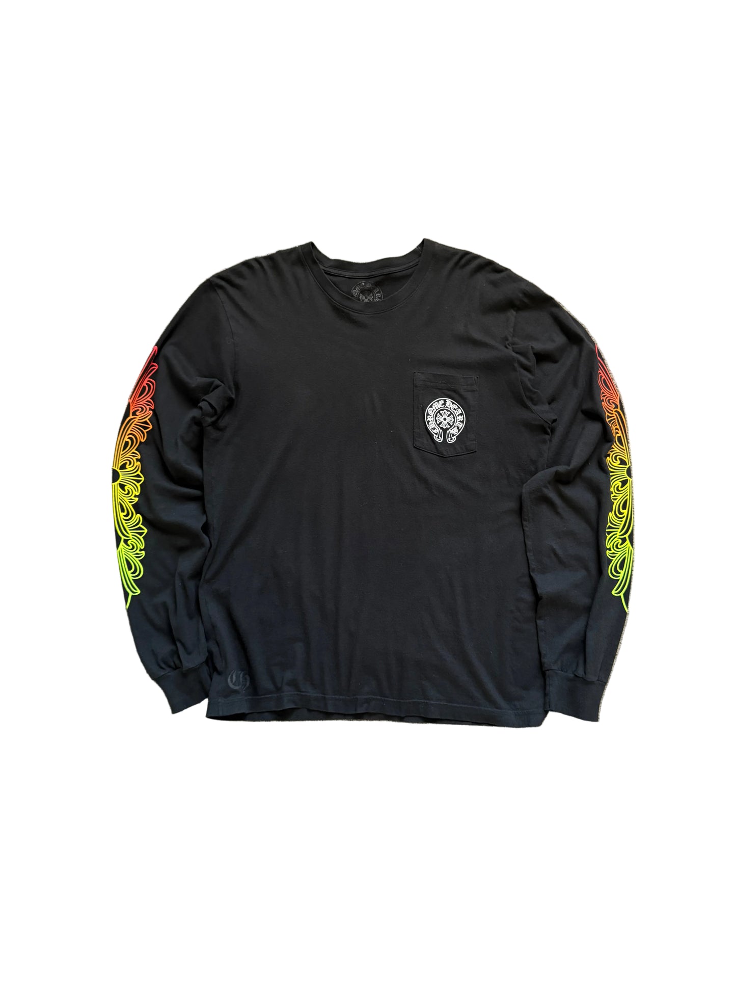 Chrome Hearts Gradient Floral LS T-Shirt Black Green Yellow