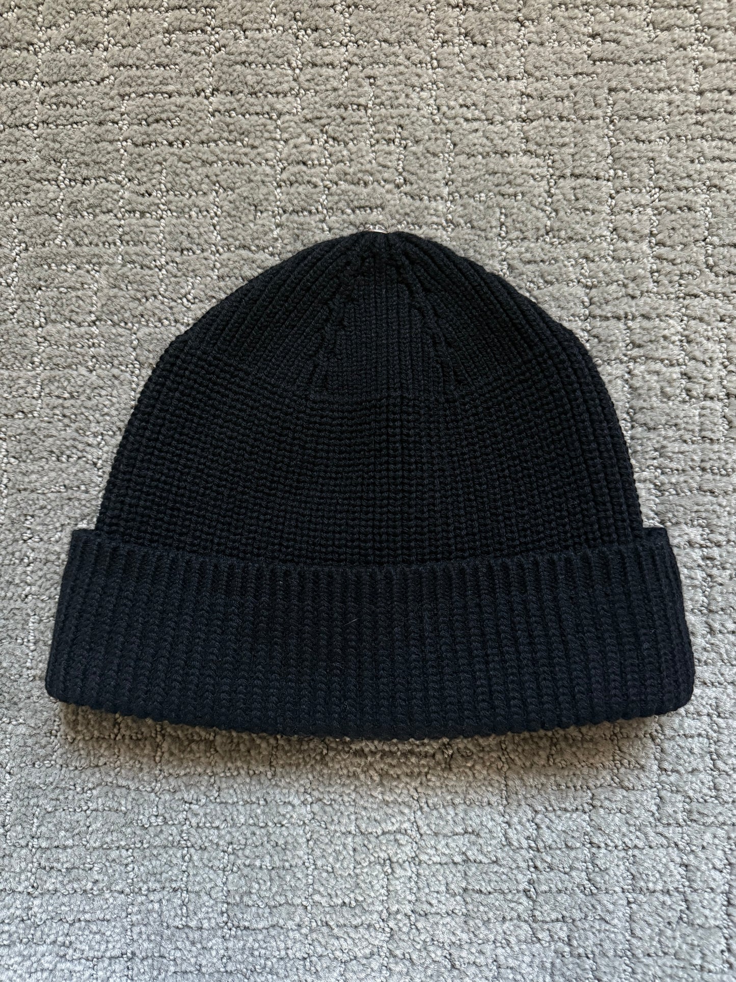 Chrome Hearts Leather Triple Cross Silver Embellished Beanie Black