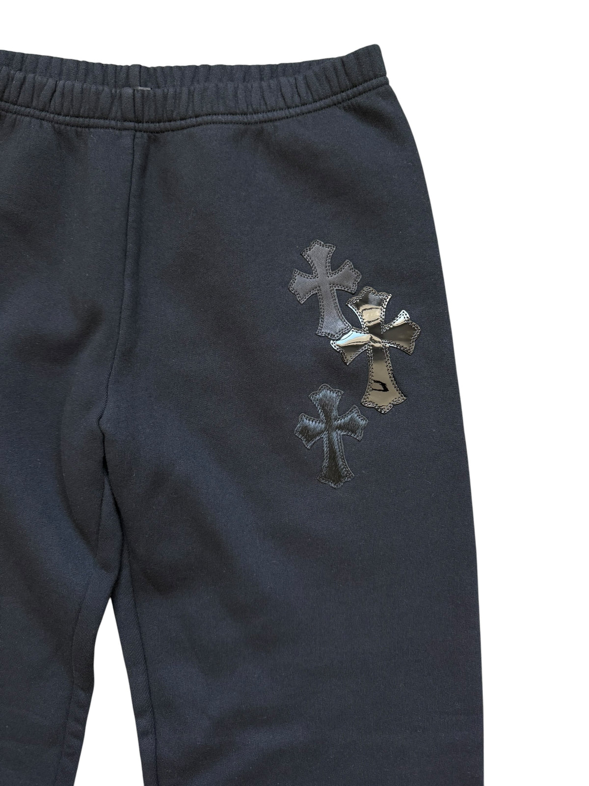 Chrome Hearts Leather Cross Patch Sweatpants