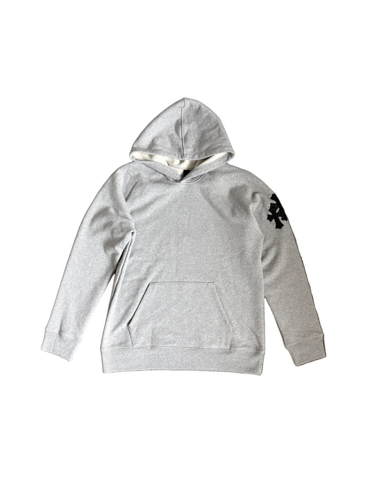 Chrome Hearts Leather Triple Cross Paper Jam Pullover Hoodie Grey