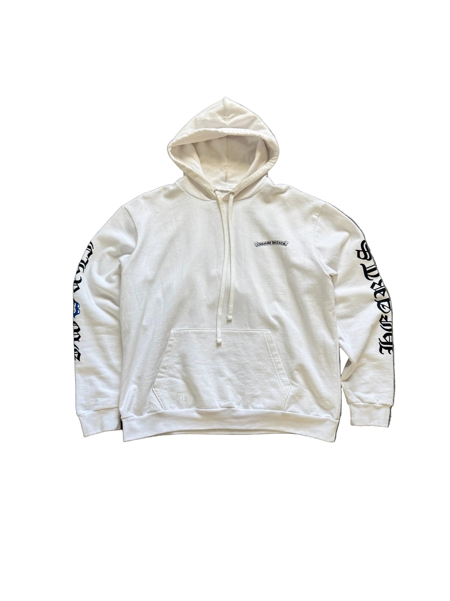 Chrome Hearts Rolling Stones Pullover Hoodie White Blue