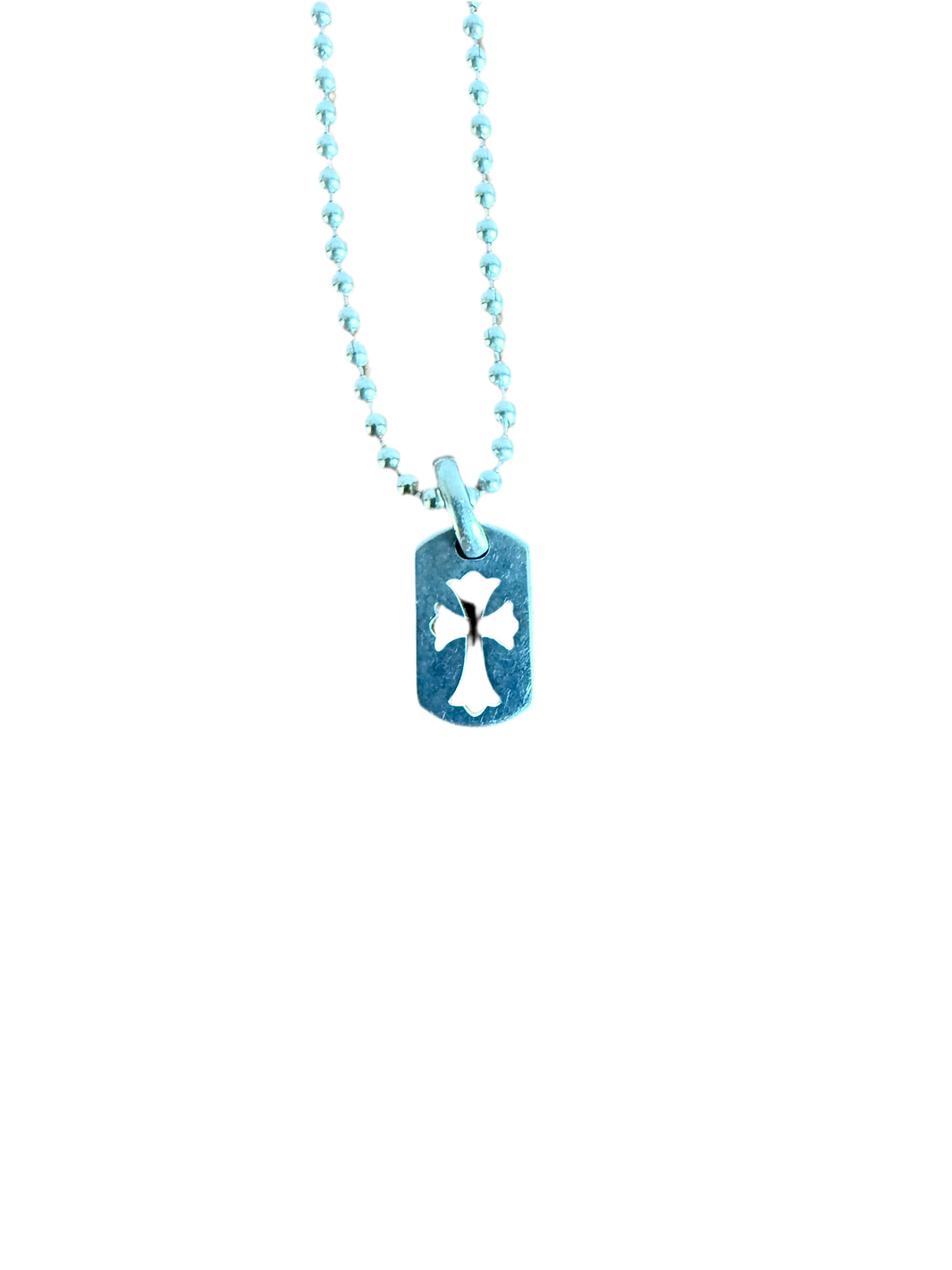 Chrome Hearts Cross Cut Out Dog Tag .925 Silver Charm