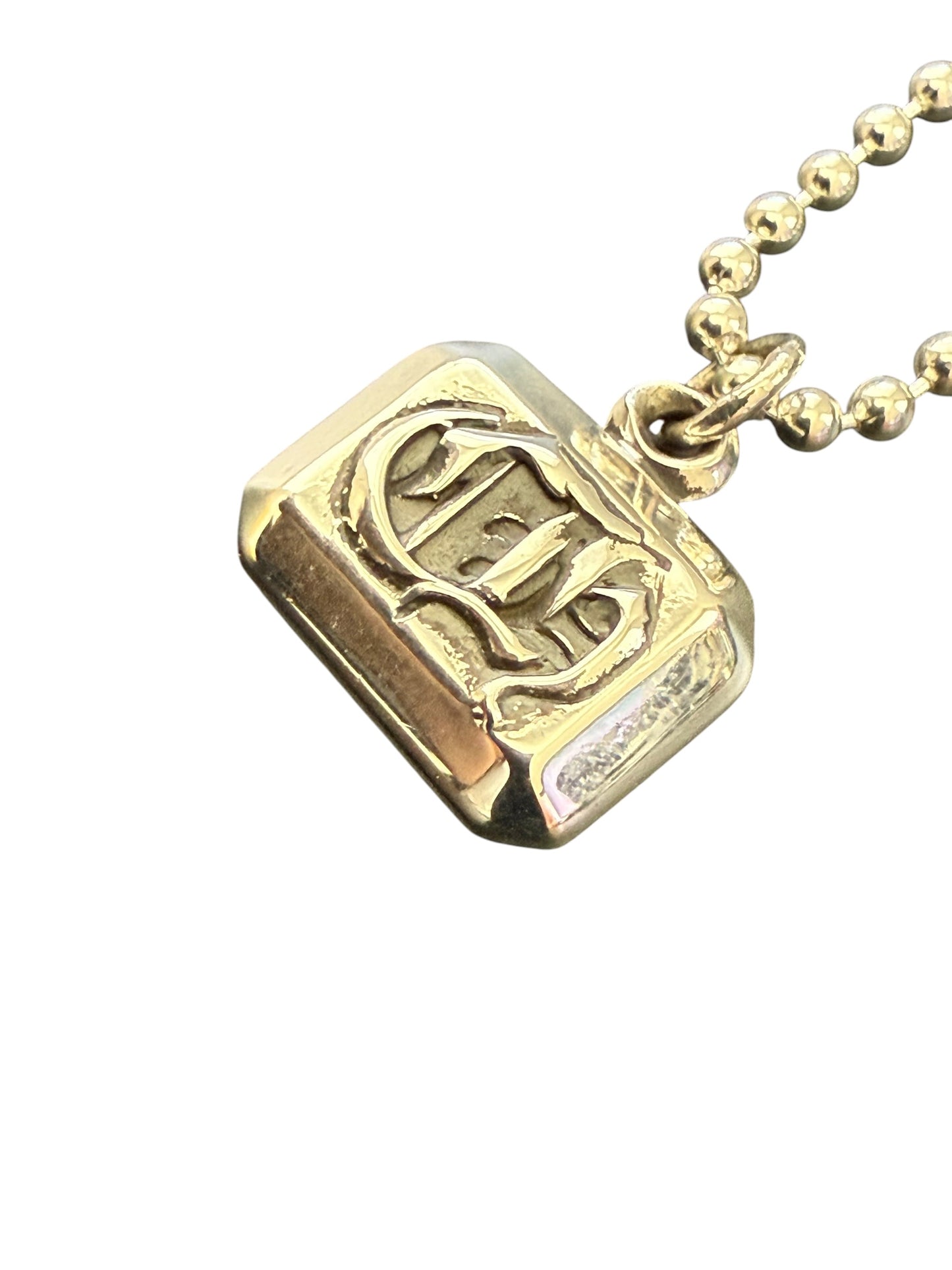 Chrome Hearts Emerald Cut CH Pendant w Ball Chain