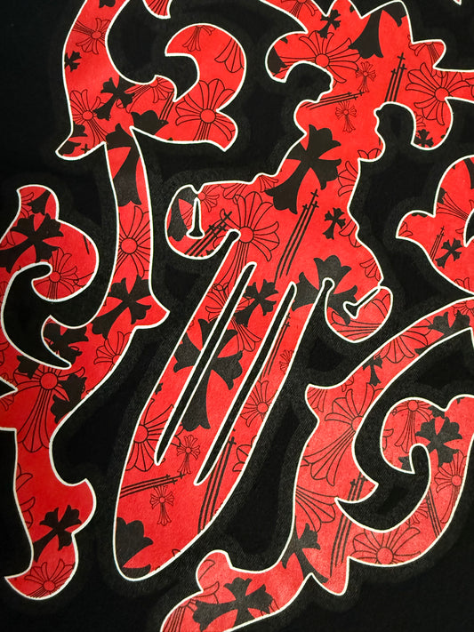 Chrome Hearts Stencil Vine Dagger SS T-Shirt Black/Red