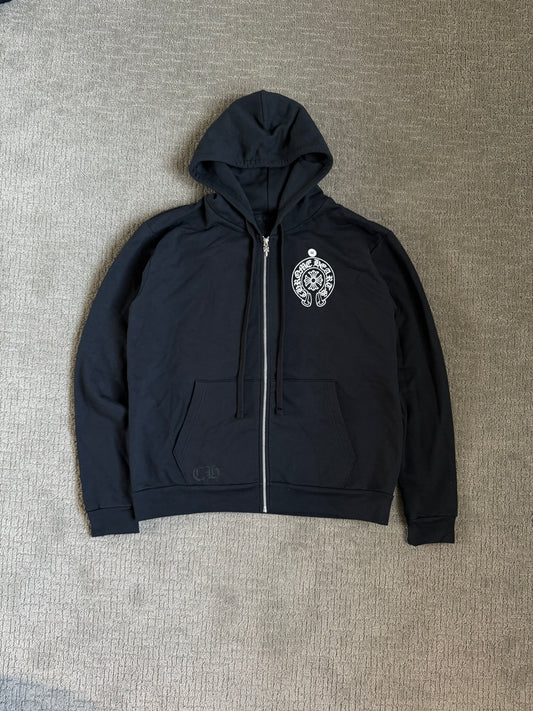 Chrome Hearts Miami Horseshoe Zip Up Hoodie Black